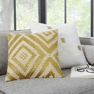 West Elm Metallic Layered Diamond Pillow